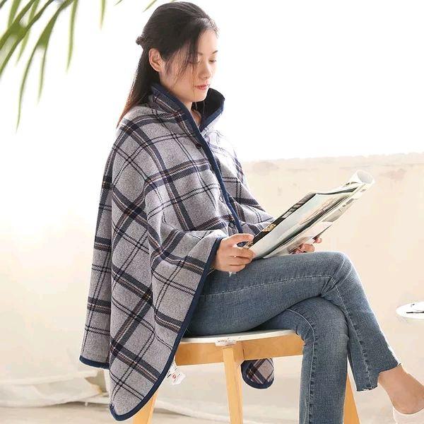 Multifunctional Flannel Blanket Anti-static Multifunctional Plaid Printing Cloak blanket for Office Home