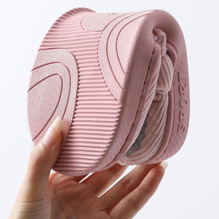 Women's Autumn and Winter Cotton Slippers Thick Bottom Lovely Household Indoor Solid Color Plush Cotton Slippers