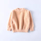 Children's Sweater Mink Velvet Hedging Western Style Solid Color Round Neck Long-sleeved Sweater Baby Top