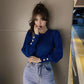 Autumn and Winter Loose Casual Sweater Slim Long-sleeved Pullover Blouse All-match Slim Female Blouse