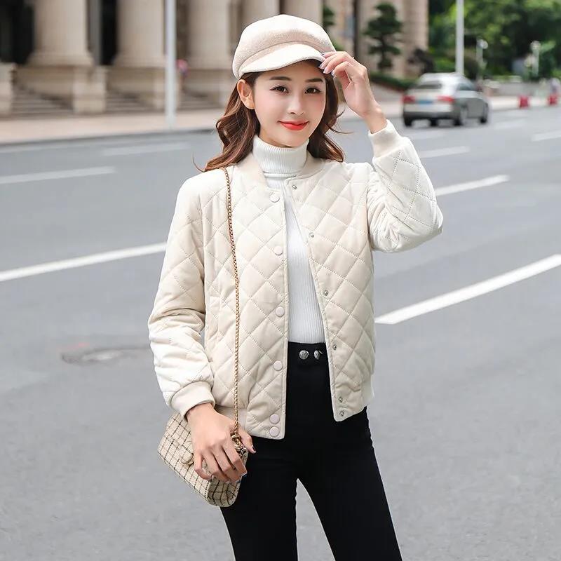 Winter Jacket Ladies Student Baseball Down Padded Jacket Short Lightweight Gold Velvet Small Padded Jacket Tide