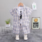 Boys Small Suit Three-piece Summer New Short-sleeved Suit Baby Handsome Shorts British Style Sub-suit Tide