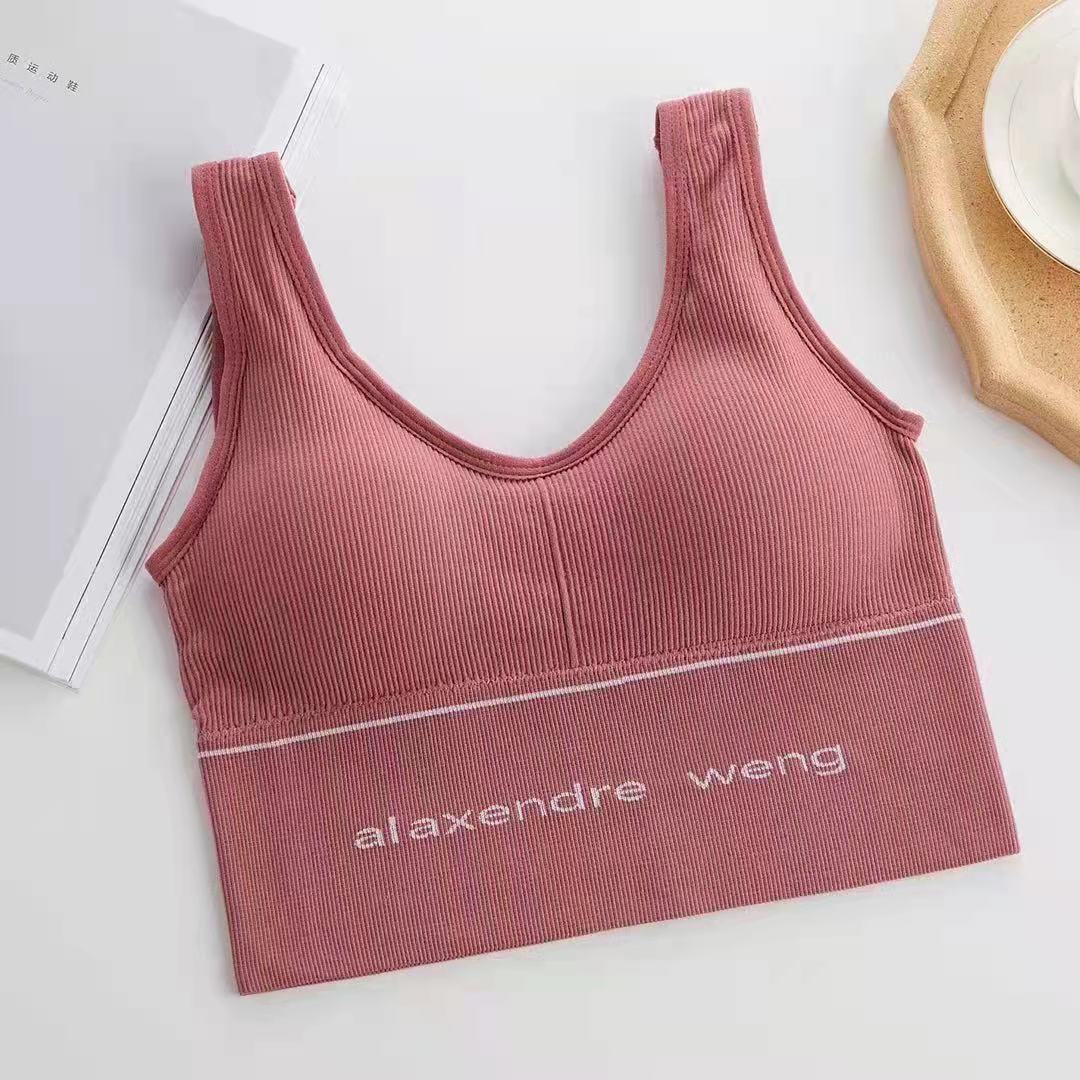 Women's Sports Bra Sling Yoga Vest High-elastic U-shaped Halter Underwear Without Steel Ring Gathering Bra Fitness Bra Wrapped Chest Push Up Bra Top