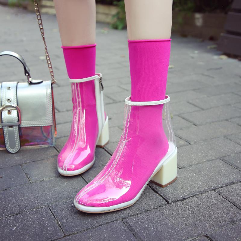 Transparent High Heel Shoes Fashion Casual Shoes Female 2020 New Ins Recommened High -Top Women Lightweight Sneakers
