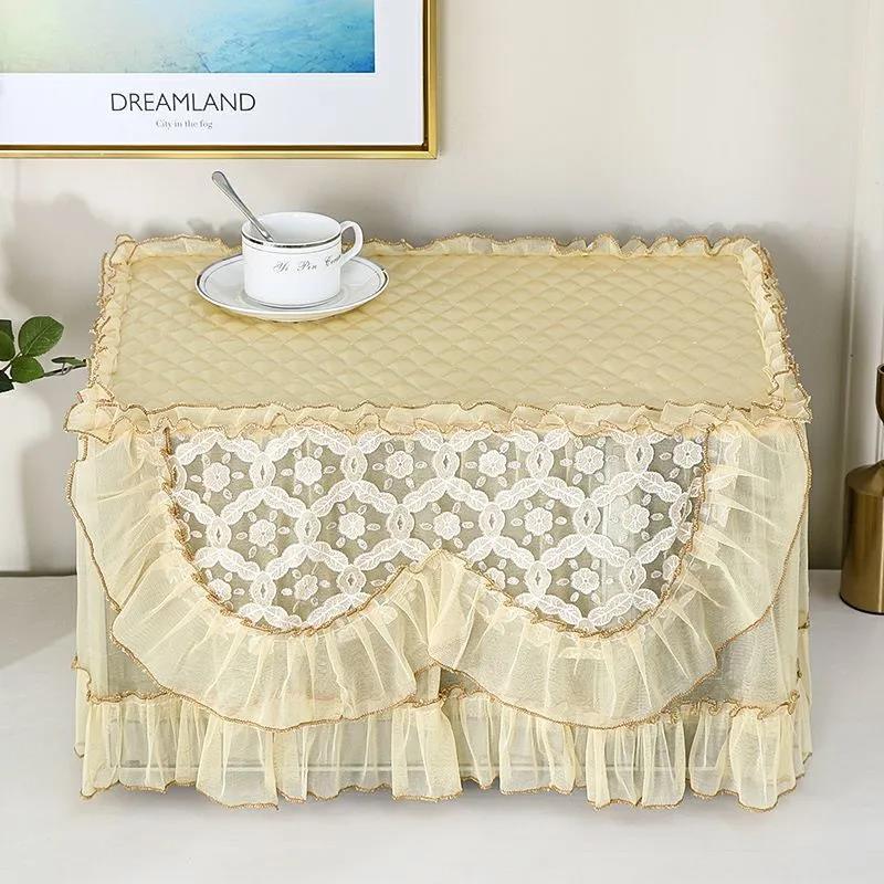 Lace Yarn Edge Microwave Oven Cover Cloth Dustproof Curtain Kitchen Household Antifouling Cover Towel