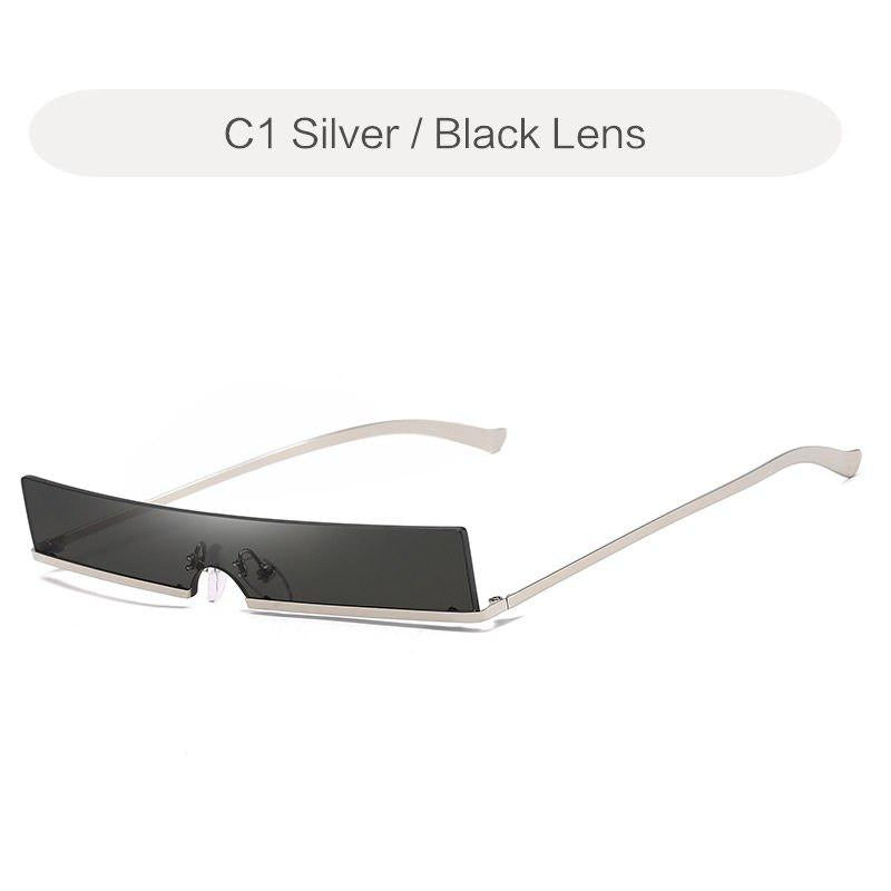 Small Rectangle Sunglasses Women Fashion Metal Frame Designer 90s Sun Glasses Ladies Retro Red Yello