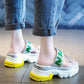 Size 35-39 Summer Women Shiny Slippers Bohemian Beach Wear-resistant Non-slip Slippers Wedge Platform Rhinestone Sandals Outdoor Crystal High Heels