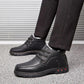 Men's Winter Cotton Shoes Leather Wool Fur Integrated Warm Cotton Leather Shoes Non-slip Dad Shoes