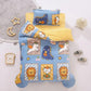 Children's Bed Three-piece Pillowcase Quilt Cover Sheet Milk Velvet Warm Bed Set Cartoon Animals
