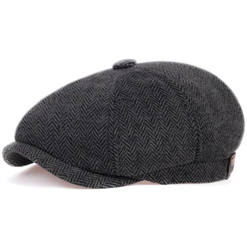 Spring and Autumn Men's Retro Casual Colorblocking and Solid Color Versatile Gentleman Beret Visor