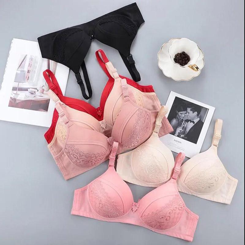Spring and Summer Thin Breathable Skin-friendly Lace Pattern Without Steel Ring Gather Large Size Women's Underwear Bra