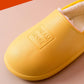 Autumn and Winter Couple Cotton Slippers Household Household PU Leather Warm Shoes Waterproof Non-slip Plush Slippers
