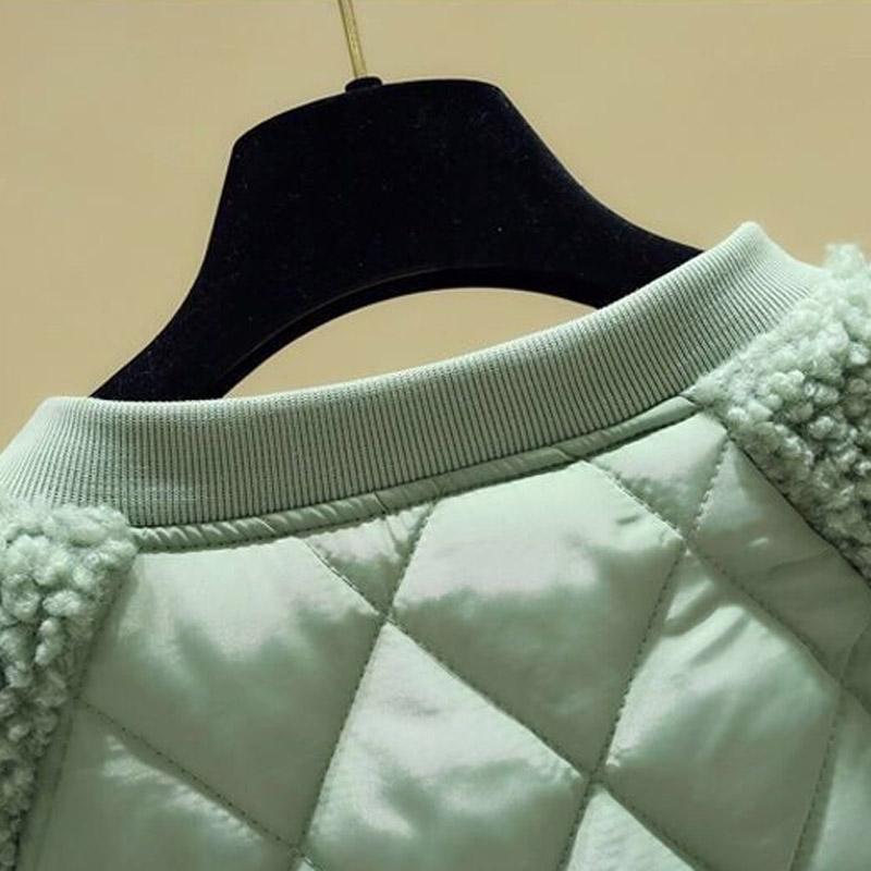 Autumn and Winter Fashion Casual Cotton Loose Female Short Warm Padded Lambs Wool Jacket