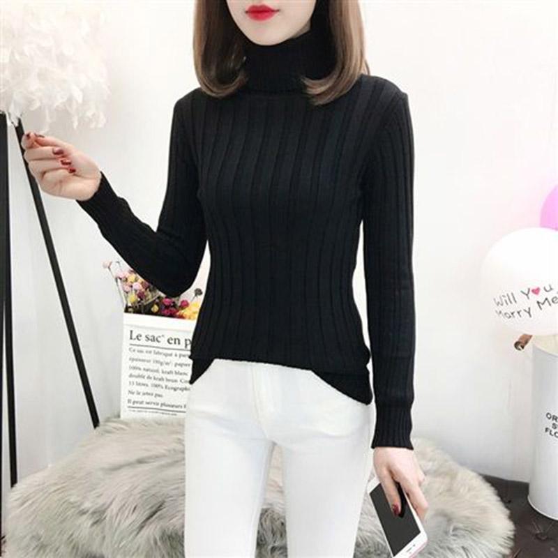 Large Size Warm Sweater Plus Velvet Thick Turtleneck Sweater Female Autumn and Winter Long Sleeves