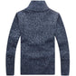 Autumn and Winter Men's Sweater Velvet Thick Warm Casual Cardigan Shirt Loose Fashion Men's Sweater