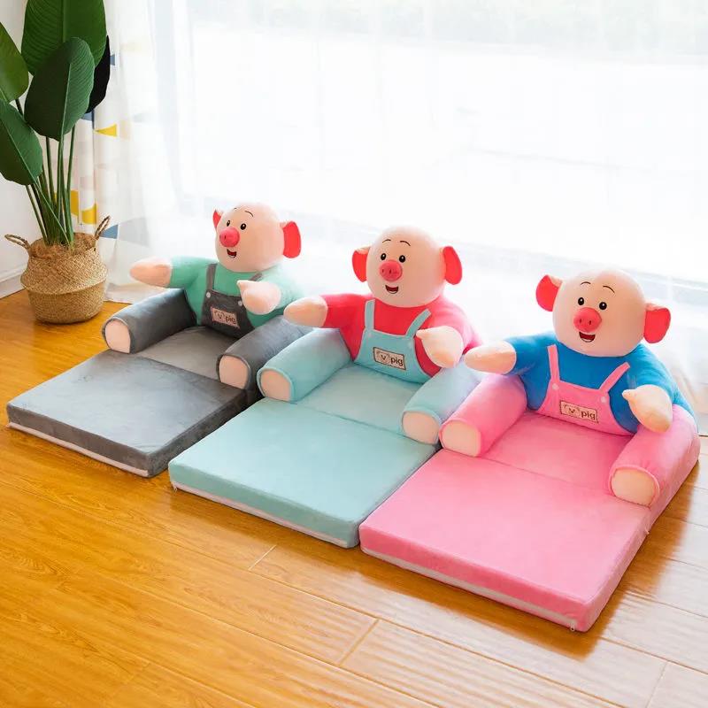 Children Two Layer Folding Chair Cartoon Animal Baby Armchair Sofa Soft Tatami Safe and Anti-drop Bedroom Living Room Game Room