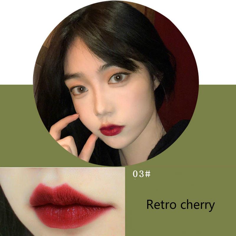 Matte velvet lipstick student cute retro cherries alternative color long lasting lipstick