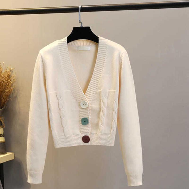 Autumn and Winter Twist Loose Sweater Knit Short Cardigan Outer Wear All-match Thin Women