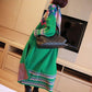 Vintage Rhombus Printed Knitted Cardigan Sweater Women Spring Autumn Oversized Knitted Jacket Loose Long Knitwear Outer Wear