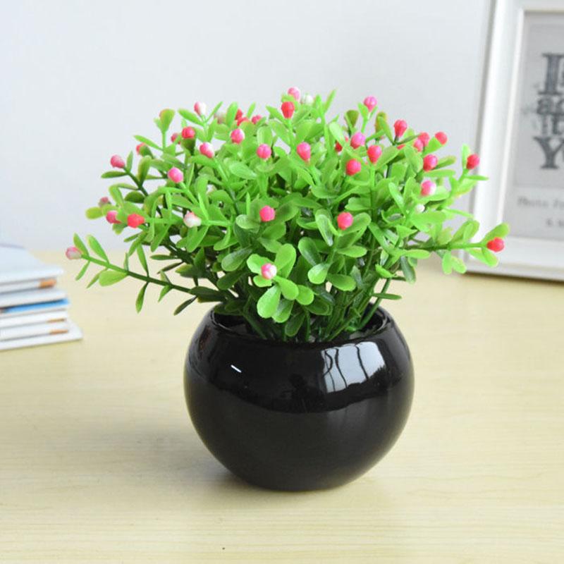 Simulation Green Plant Small Potted Bonsai Home Living Room Furnishings Indoor Desk Decoration Mini Fake Flower Potted Plants