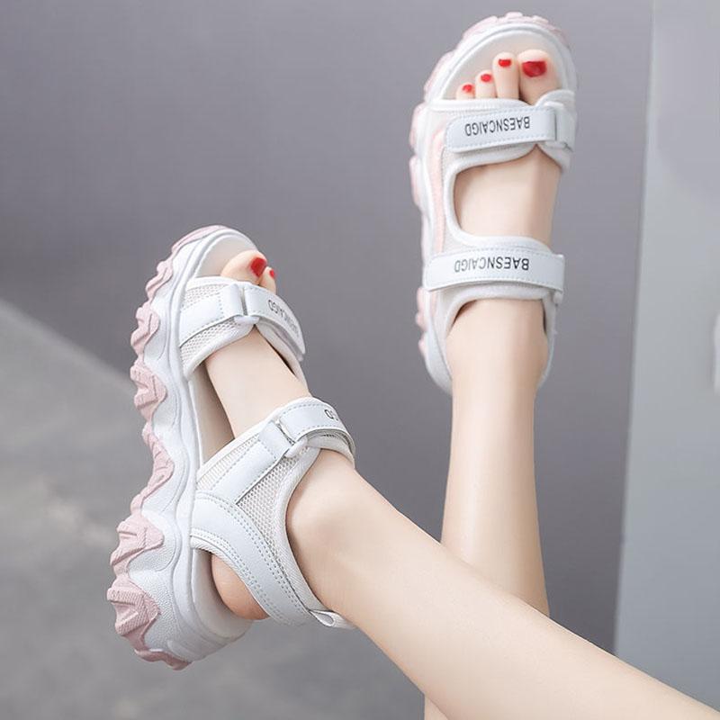 Summer Thick-soled Sports Sandals for Female Students Flat-bottomed All-match Sandals
