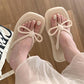 Fairy Wind Bow Flip-flops Female Summer Solid Color Outer Wear Soft Bottom Seaside Clip-on Beach Sandals and Slippers