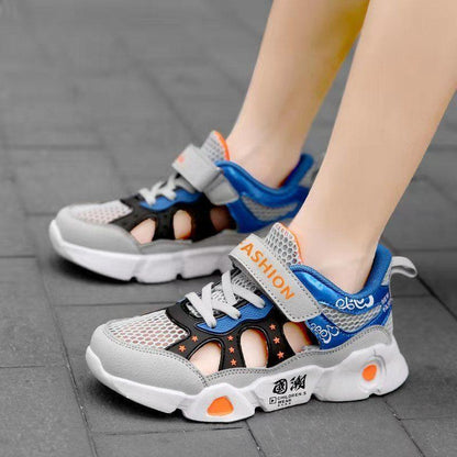 Children's Sports Shoes Spring/Summer Boys Breathable Net Shoes Student Casual Running Shoes Soft Sole Half Sandals
