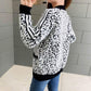 Imitation Mink Fleece Cropped Top Autumn and Winter Sweater Leopard Print Loose Wild Knit Cardigan