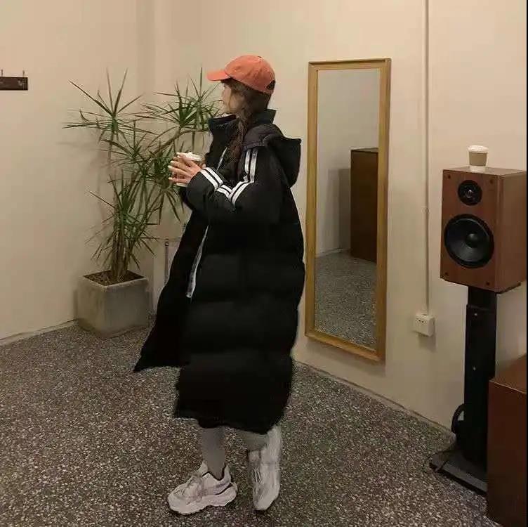 Quilted Jacket Autumn and Winter Korean Style Loose Large Size Thinner Mid-length Coat
