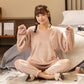 Winter Coral Fleece Women's Pajamas Keep Warm Cute Student Flannel Long Sleeves Can Be Worn Outside Home Clothes