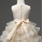 Girls Sleeveless Puffy Princess Dress Children's Wedding Dress Show Dress Bow Girls Cake Dress Sweet Waist A-line Skirt