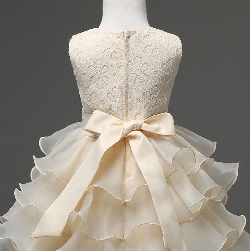 Girls Sleeveless Puffy Princess Dress Children's Wedding Dress Show Dress Bow Girls Cake Dress Sweet Waist A-line Skirt