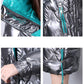 Women's Winter Korean Loose Quilted Coat Warm Stand-collar Down Jacket Women's Glossy Mid-length Down Jacket