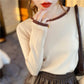 Women's Bottoming Knit Sweater New Style Inner Round Neck Slim Top Short All-match Stretch Tight-fitting Sweater Women