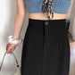 Ruffled Skirt Women's Summer High Waist Slim Mid-length A-line Skirt Solid Color Irregular Edge Fishtail Skirt
