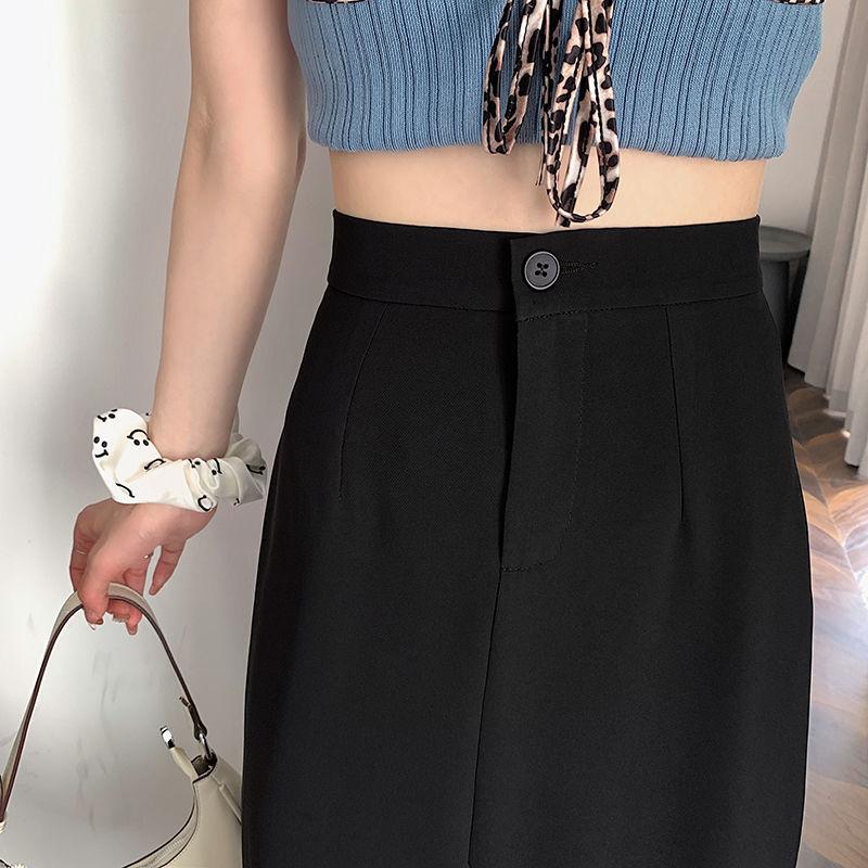 Ruffled Skirt Women's Summer High Waist Slim Mid-length A-line Skirt Solid Color Irregular Edge Fishtail Skirt
