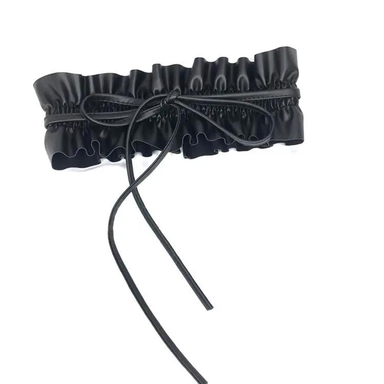 Women's Wide-waisted Skirt with Elastic Elastic Waistband Decorative Waistband Fringed Bandage Waist Durable Dancing Belt Dress Belt