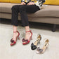 High heels Fine heel Fashionable sandals summer net red girl sexy bow tie buckle women's shoes