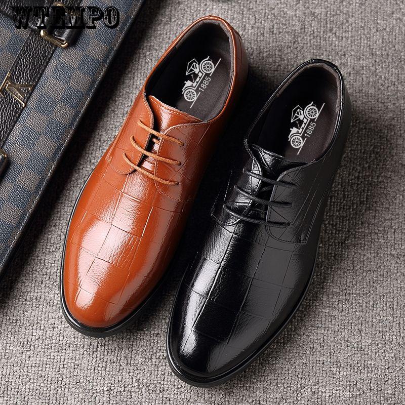 Fashion Men Business Shoes Soft Leather Casual Shoes Brand Men's Leather Shoes Black Footwear