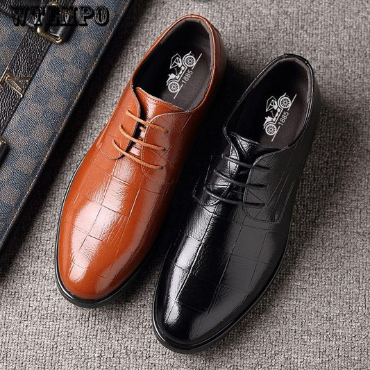 Fashion Men Business Shoes Soft Leather Casual Shoes Brand Men's Leather Shoes Black Footwear