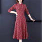 Large Size Long Sleeve Dress Middle-aged Women's Temperament Lady's Long Dress