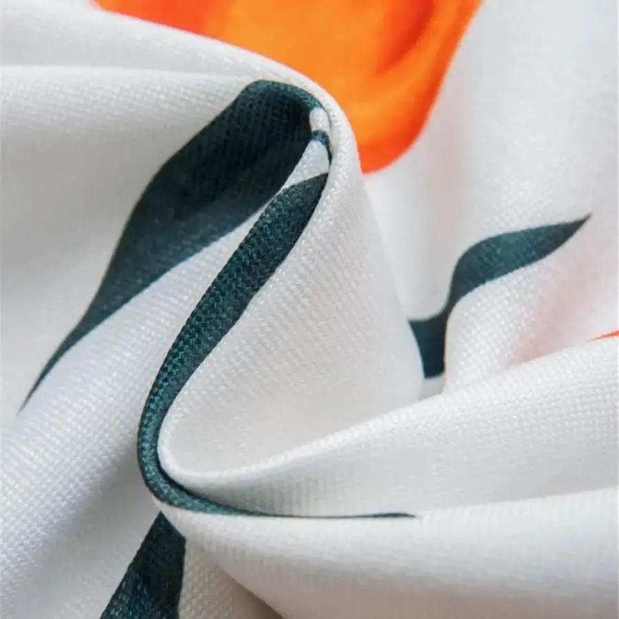 Rural Small Fresh Orange Curtain Fabric Shading Thick Windproof Dormitory Bay Window French Window Bedroom Home Curtain Screen