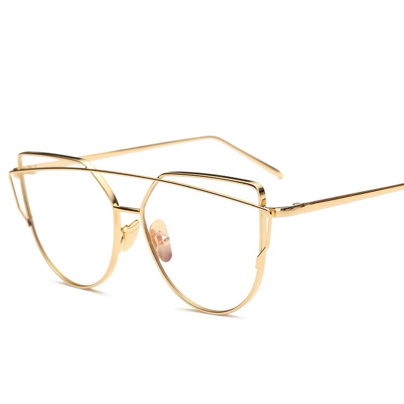 Metal Eyeglasses Frame Fashion Women Men Titanium Brand Glasses Frames Gold Shield Frame With Glasse