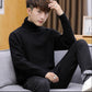 Autumn and Winter High Neck Men's Sweater Personality Youth Loose Knit Sweater Long Sleeve Solid Color Warm Top