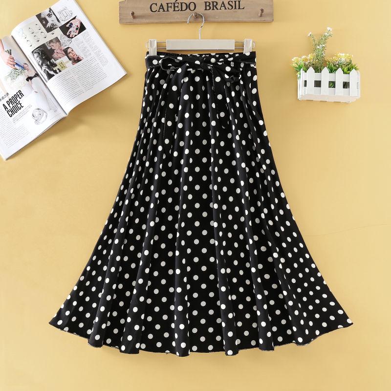 Summer Floral Printed Chiffon Women's Skirt High Waist A-line Long Skirts Female Casual Lady Skirt