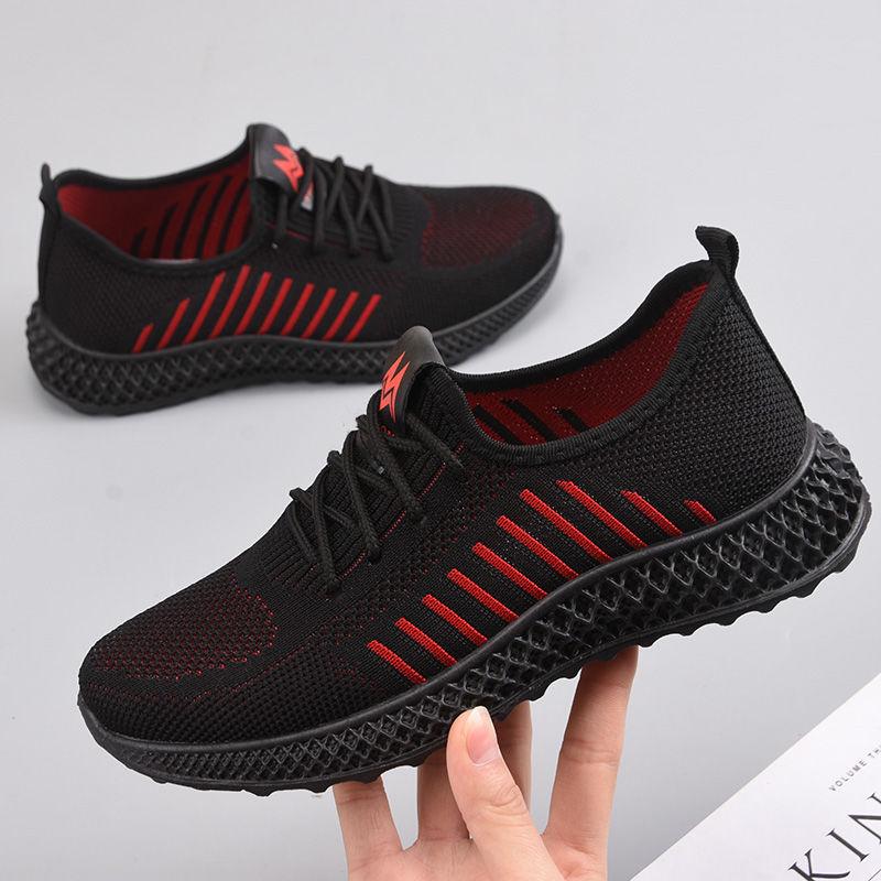 Cloth Shoes Women's Soft Sole Comfortable Non-slip Lightweight Fly Woven Single Shoes Outdoor Sports Shoes Mesh Surface Breathable and Lightweight