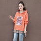 Plaid Stitching Hooded Sweater Long-sleeved Loose Fake Two-piece Cotton Fabric