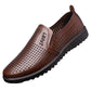 Men's Mesh Leather Shoes Cover Toe Pu Material Peas Shoes Soft Bottom Comfortable Breathable Driving Shoes Men's Shoes
