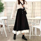 High-waisted Half-length Skirt Women's Thin Black Retro Petal Mid-length A-line Skirt Hepburn Style Women's Skirt