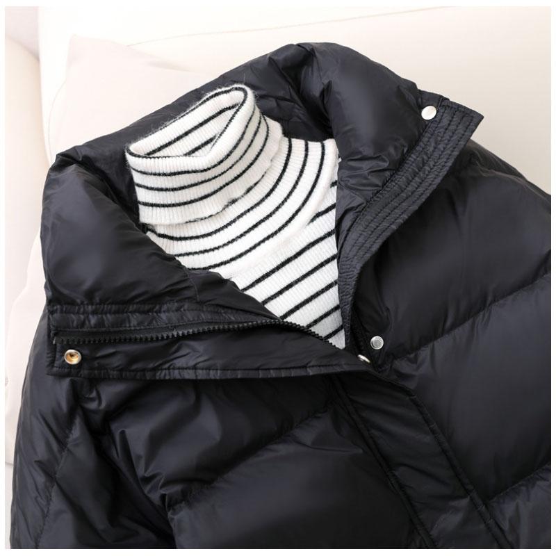 Short Down Jacket Women's Large Size White Duck Down Loose and Thick Women's Stand-up Collar Jacket